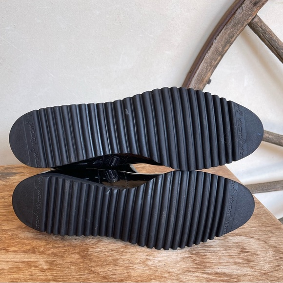 SALVATORE FERRAGAMO Black Patient Leather Flat Comfort Ankle Boots 7 1/2 B NEW!! - Picture 13 of 13